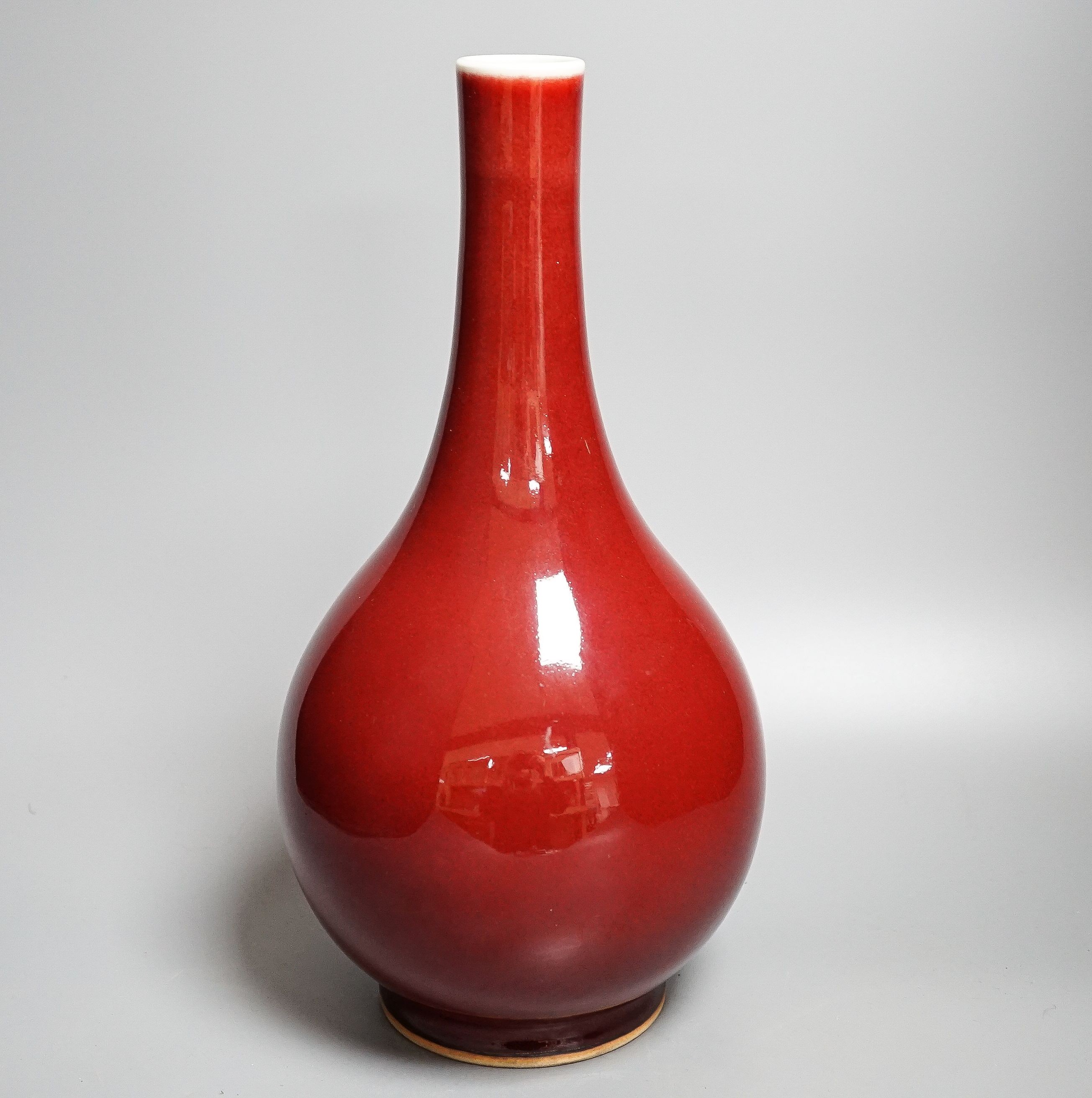 Chinese sang de boeuf glazed vase, Kangxi mark but later 36cm